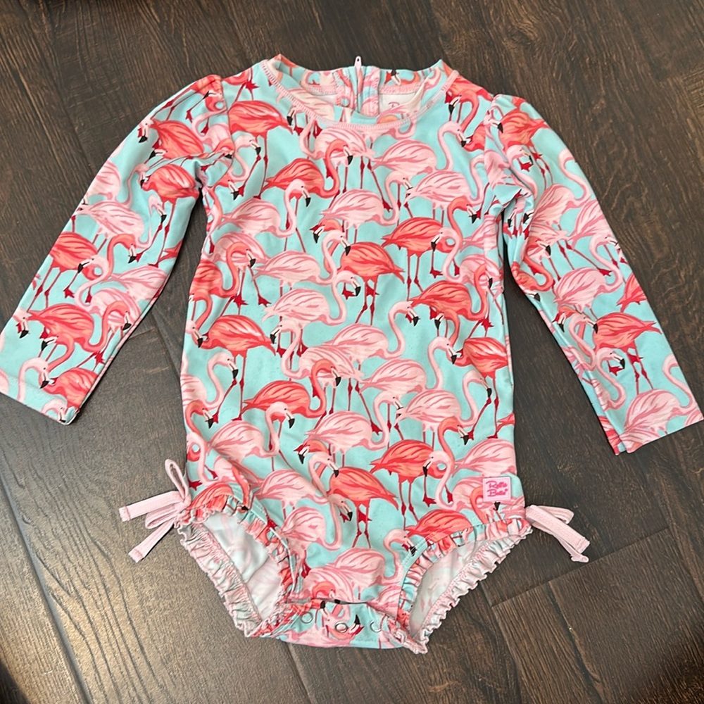 Ruffle Butts Fab Flamingo Bathing Suit